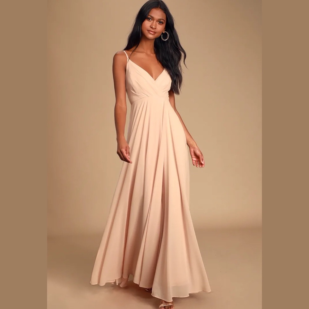 Lulus All About Love Blush Pink Maxi Dress